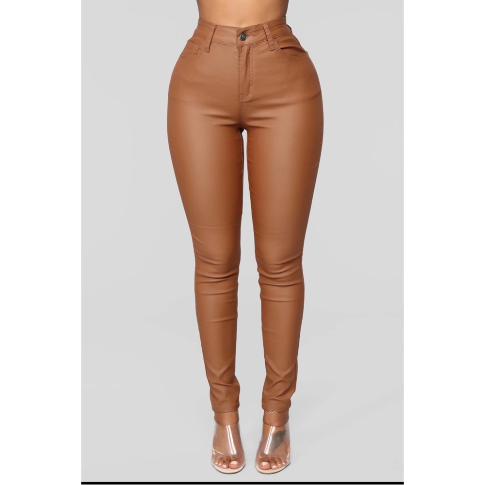 Faux leather pants